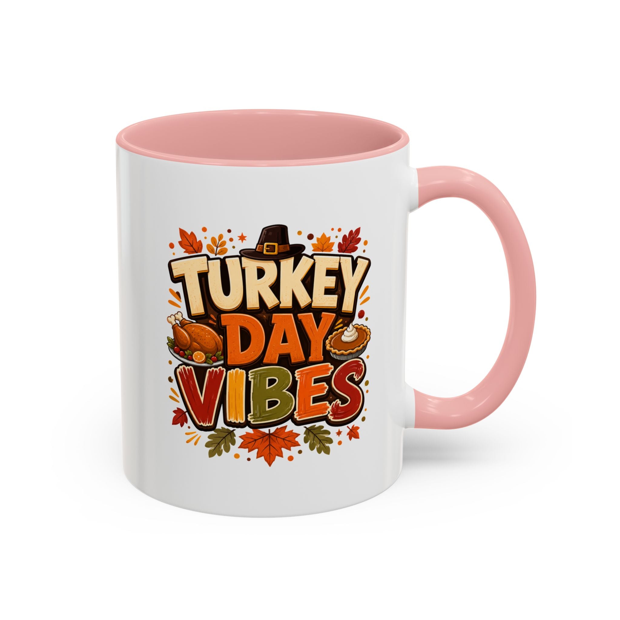 Thanksgiving Mug Turkey Day Vibes Accent Mug — Thanksgiving Coffee Cup