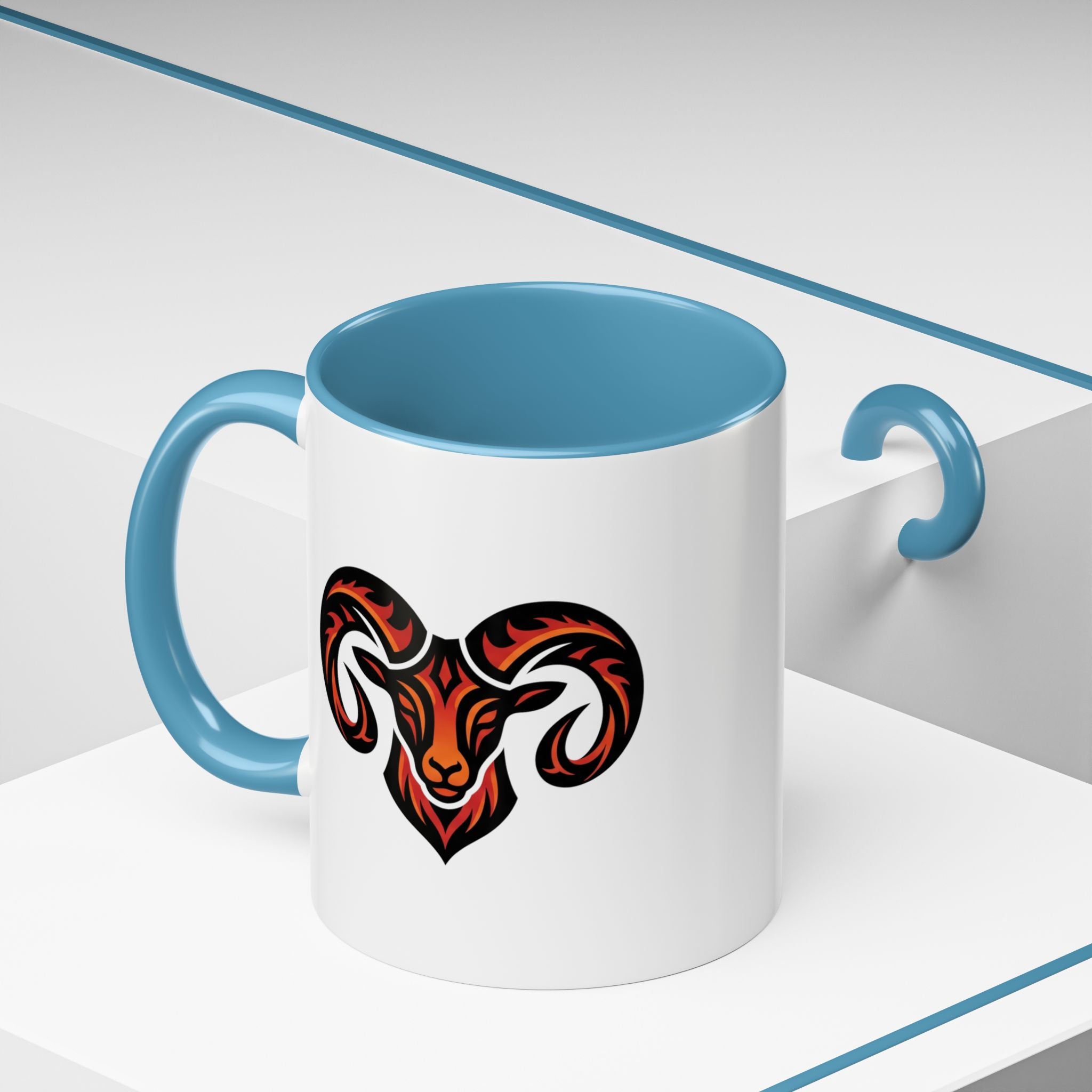 Ram Head Coffee Mug — Bold Tribal Goat Design Accent Mug