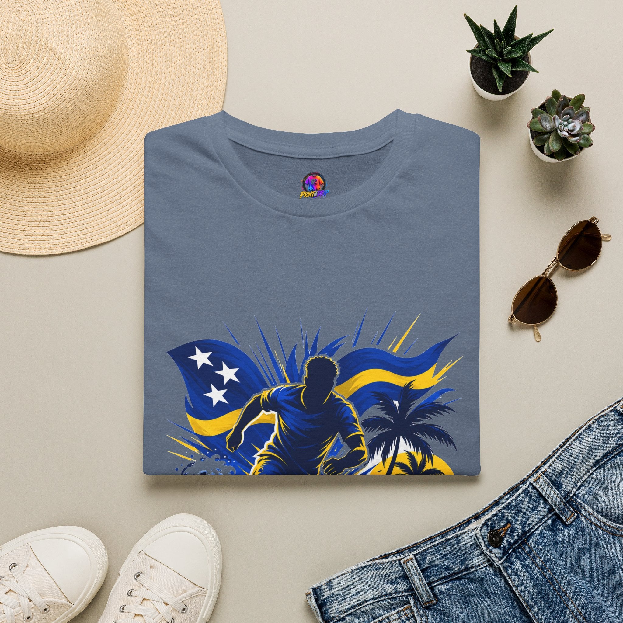 Curacao Island Victory T-Shirt — Tropical Surf Soccer Graphic Tee