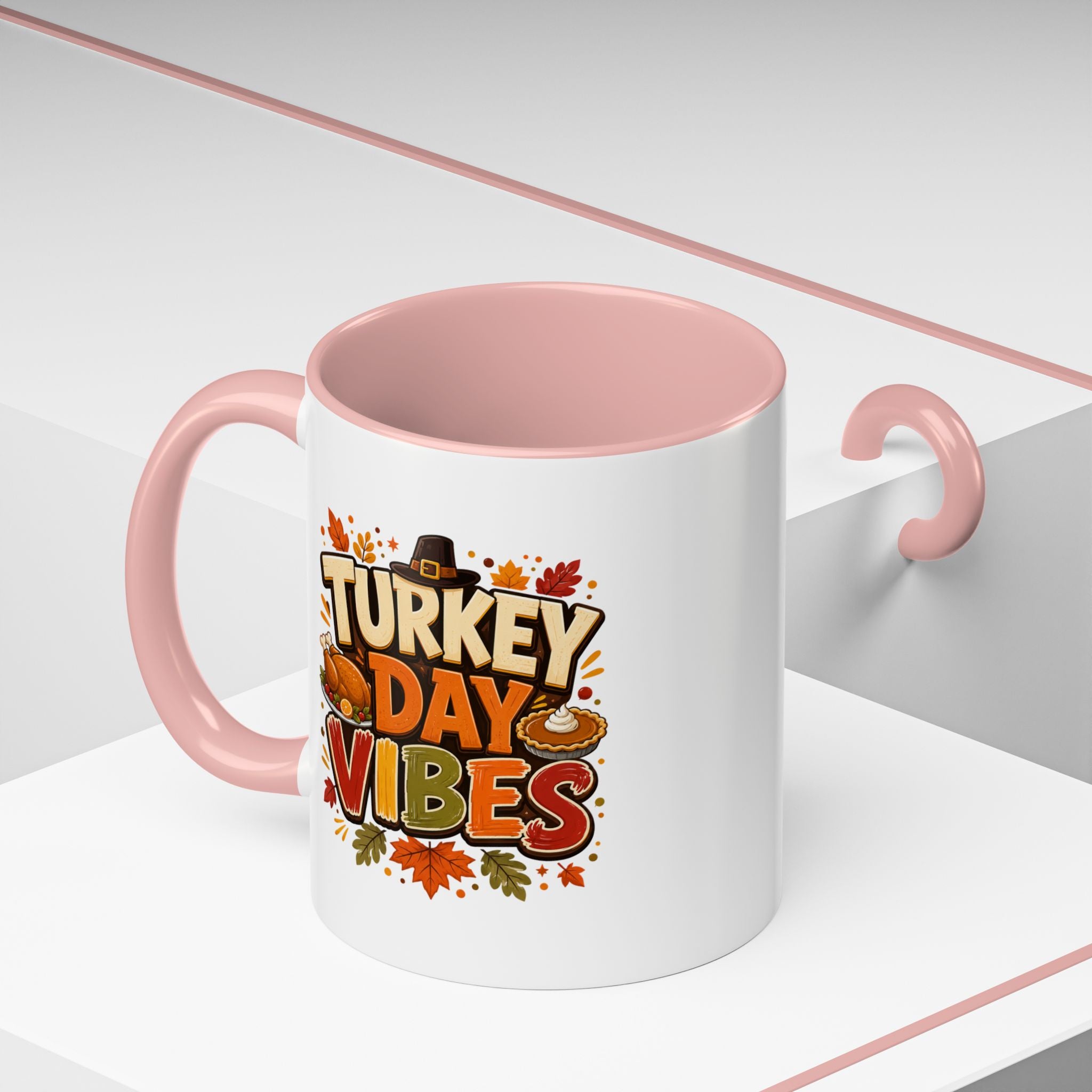 Thanksgiving Mug Turkey Day Vibes Accent Mug — Thanksgiving Coffee Cup