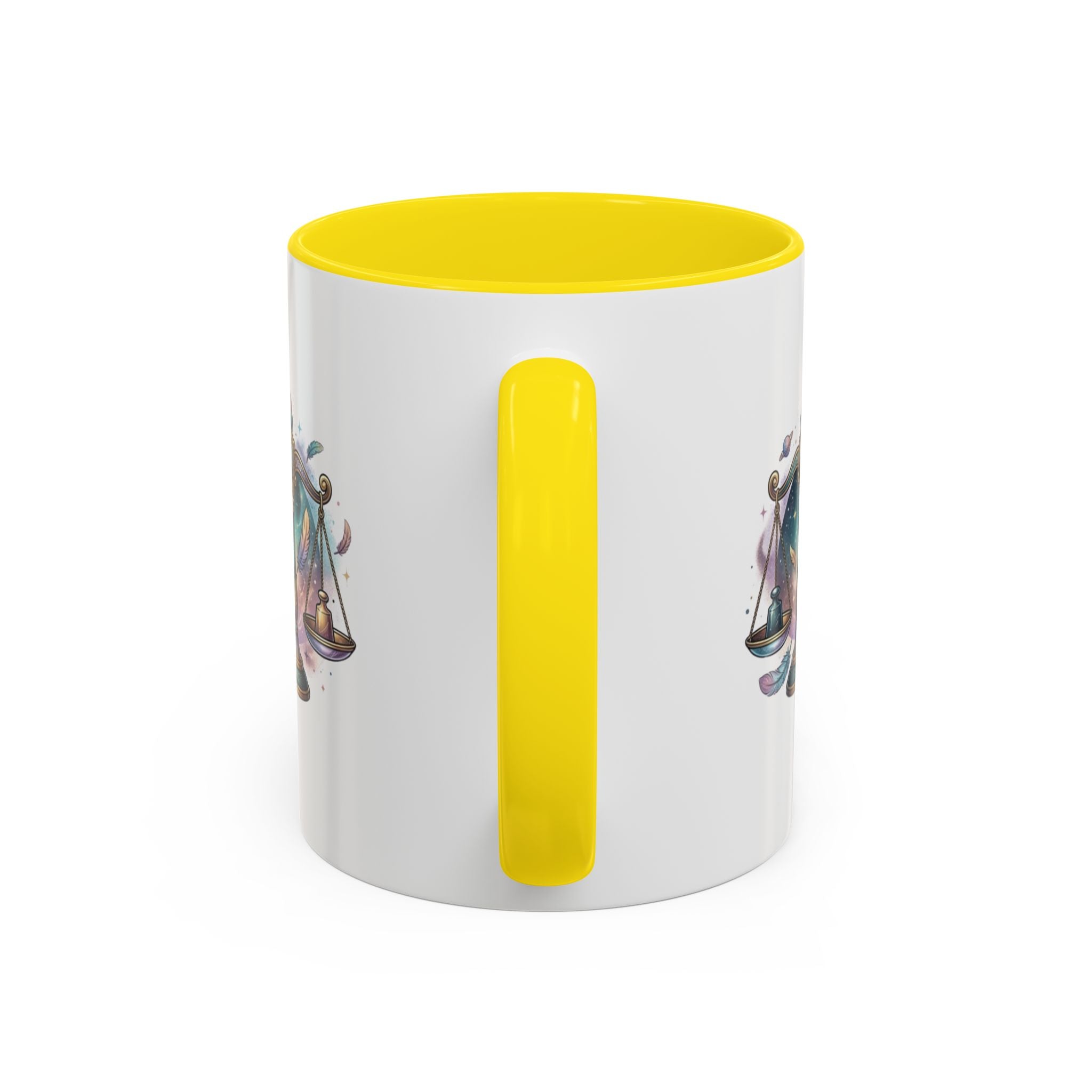 Libra Zodiac Scales Accent Coffee Mug — Astrology Constellation Gift