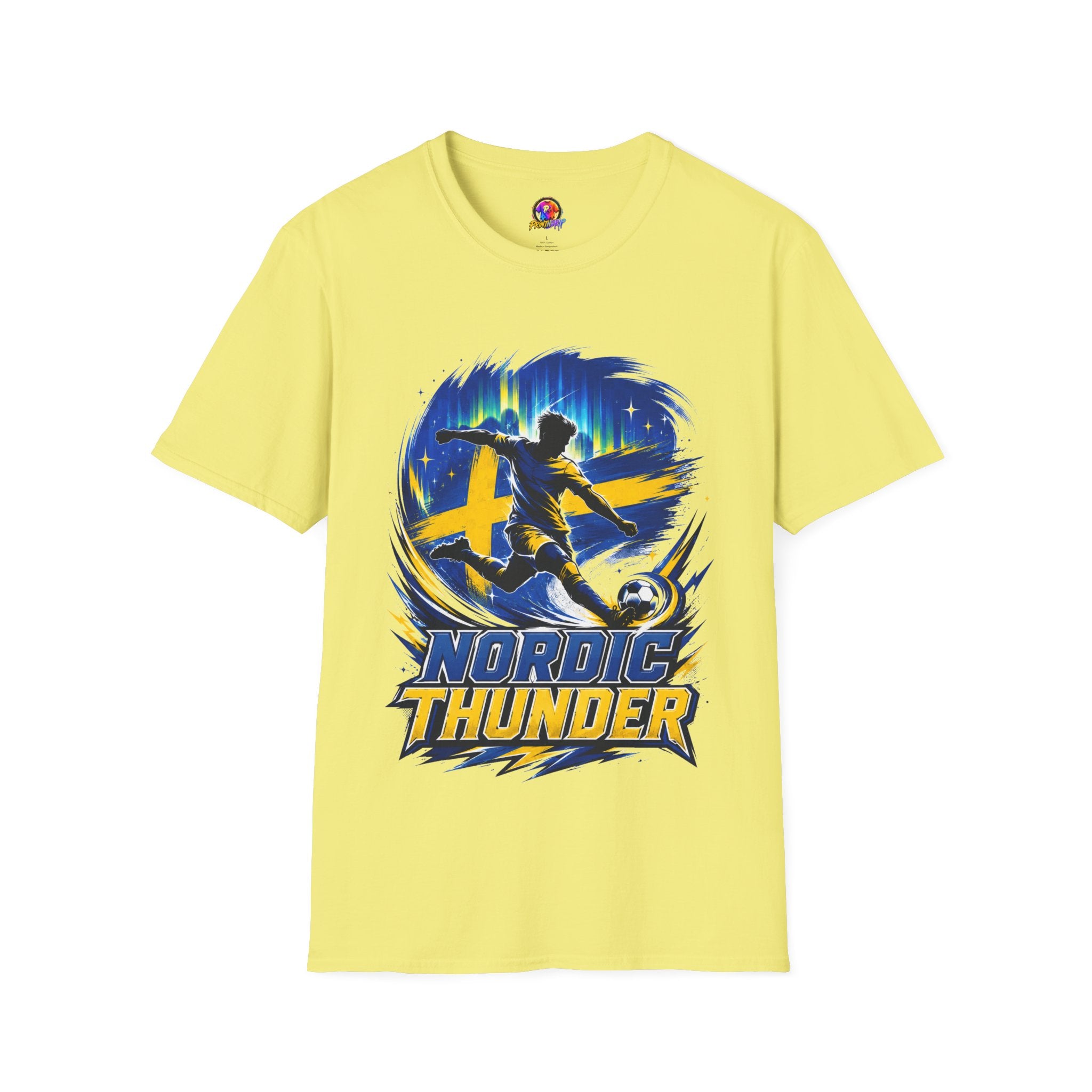 Sweden Nordic Thunder Soccer T-Shirt — Sweden Football Fan Tee