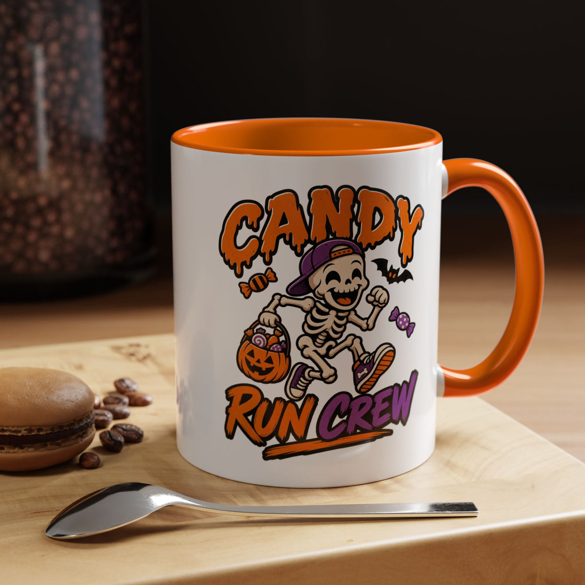 Candy Run Crew Coffee Mug — Halloween Skeleton Trick-or-Treat Accent Mug (11/15oz)