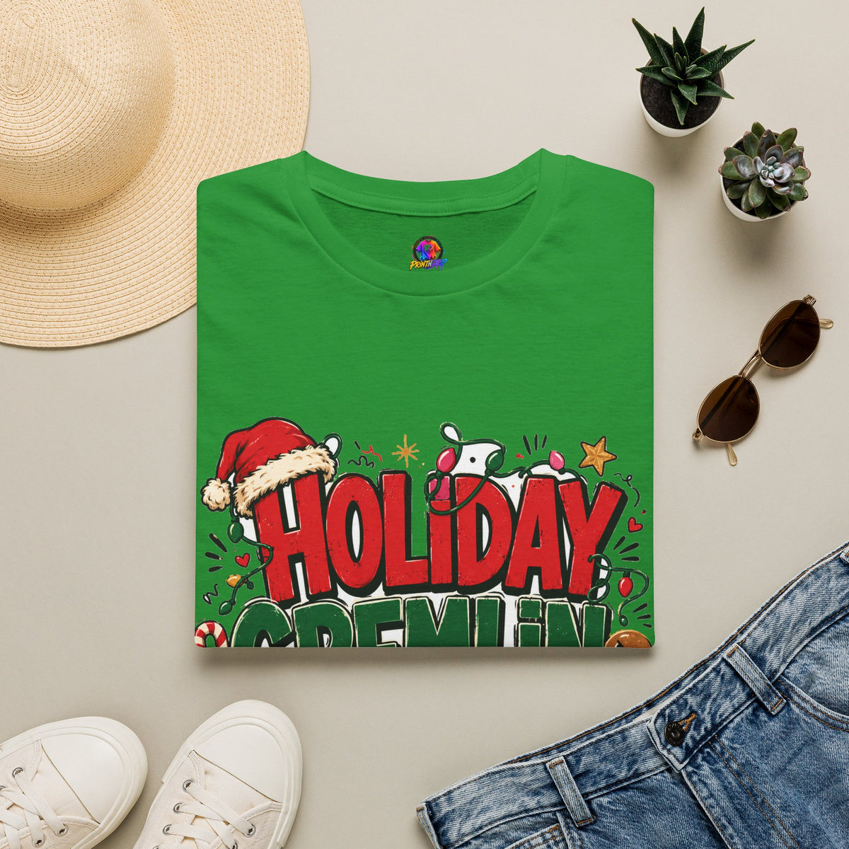 Holiday Gremlin Mode T-Shirt — Christmas Cute Festive Graphic Tee