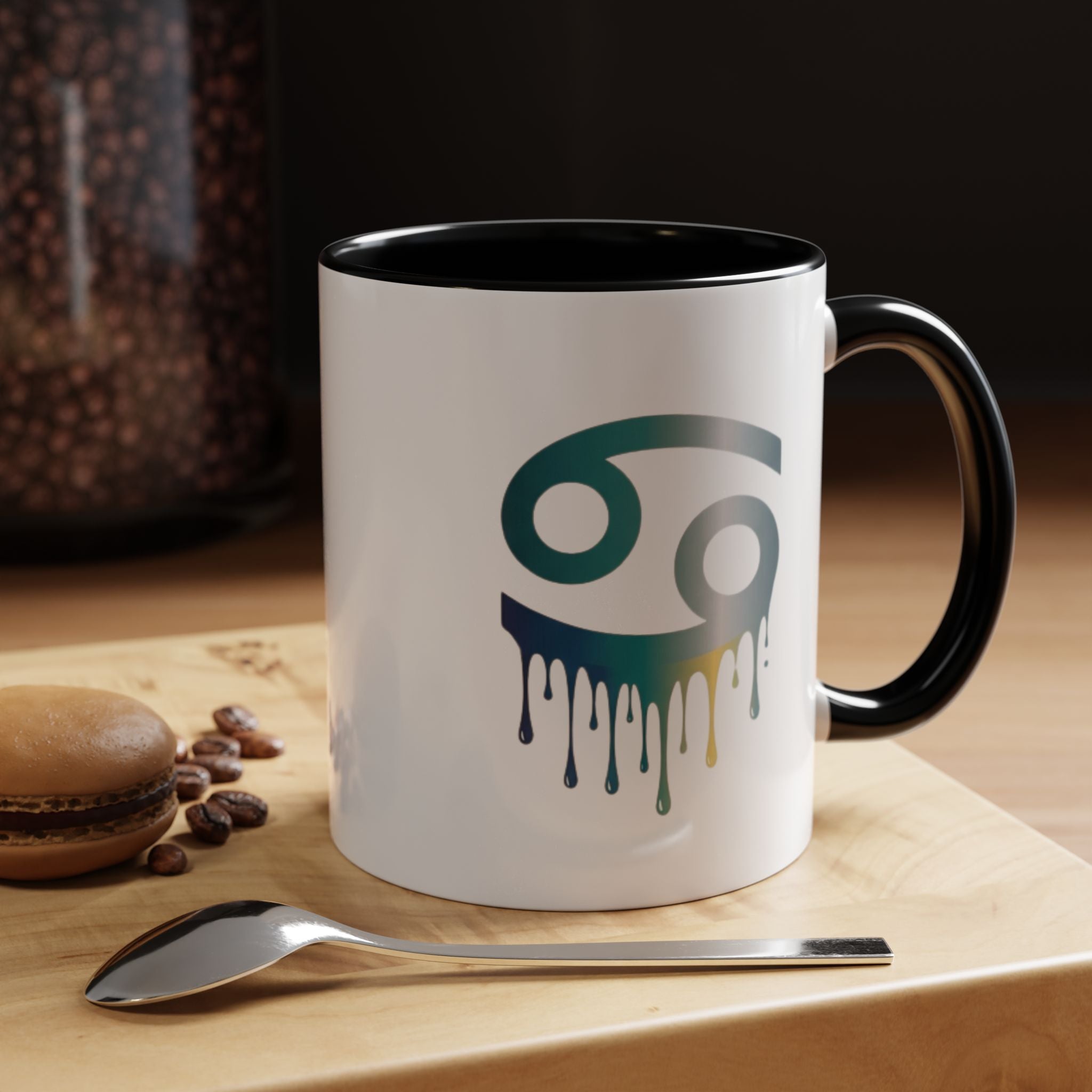 Cancer Zodiac Drip Accent Coffee Mug — Astrology Horoscope Gift