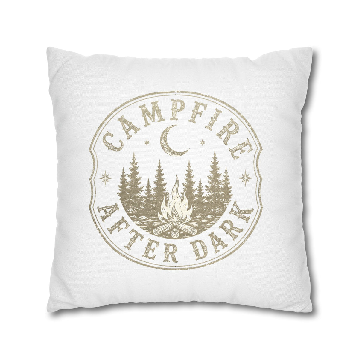 Campfire After Dark Decorative Pillowcase Milo Bailey Dog Dad Mom — Outdoor Rustic Woodland Accent