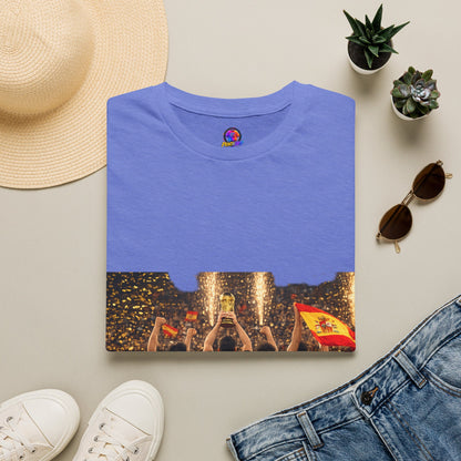 Spain World Cup Champions T‑Shirt — Soccer Trophy Celebration Tee