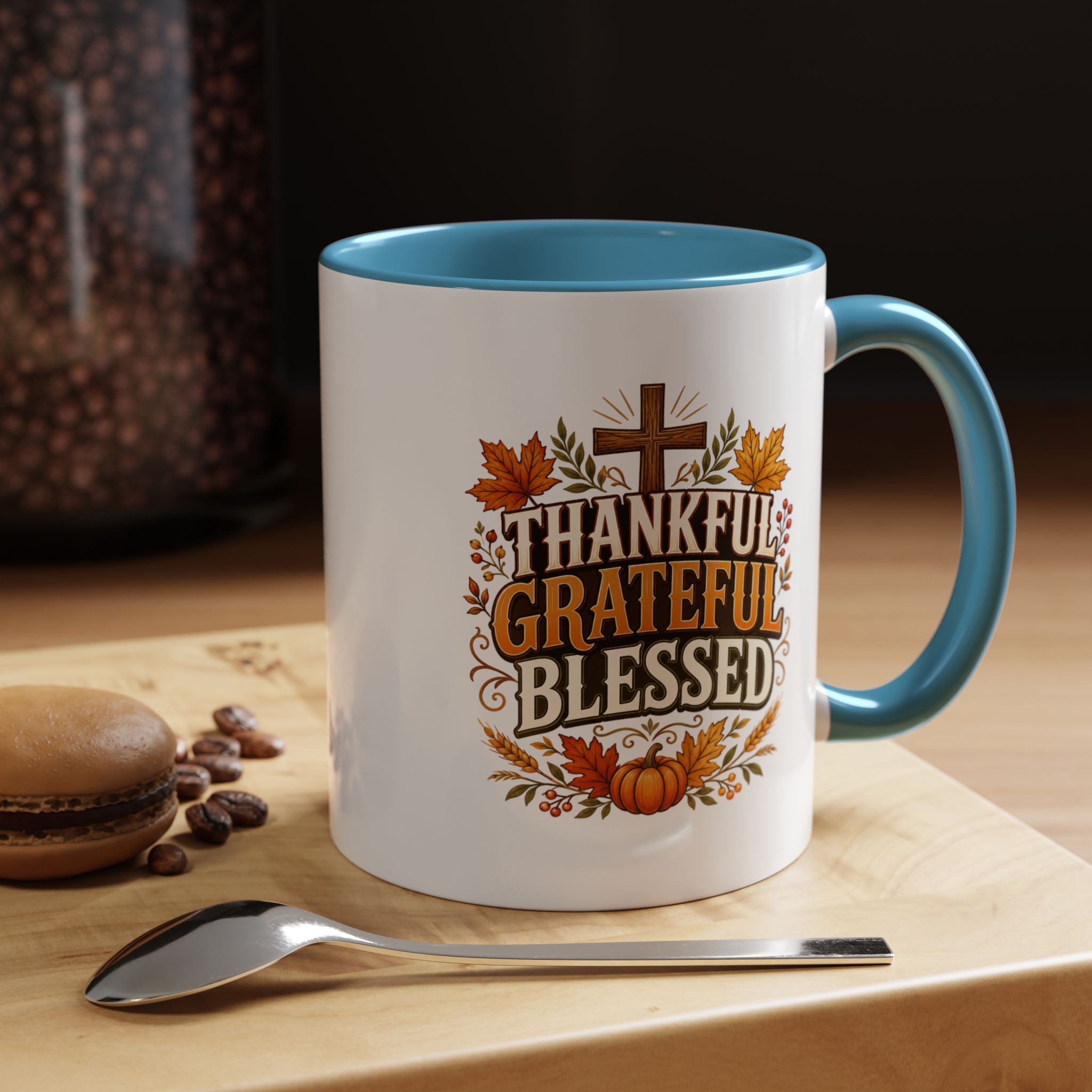 Thanksgiving Mug Thankful Grateful Blessed Coffee Mug