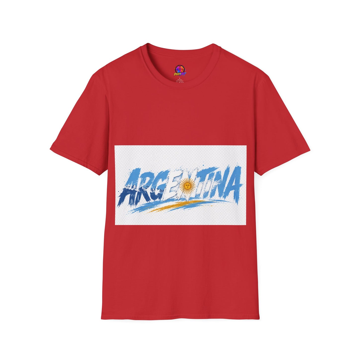 Argentina Graphic T-Shirt — Argentina Typography Tee with Sun & Flag Colors