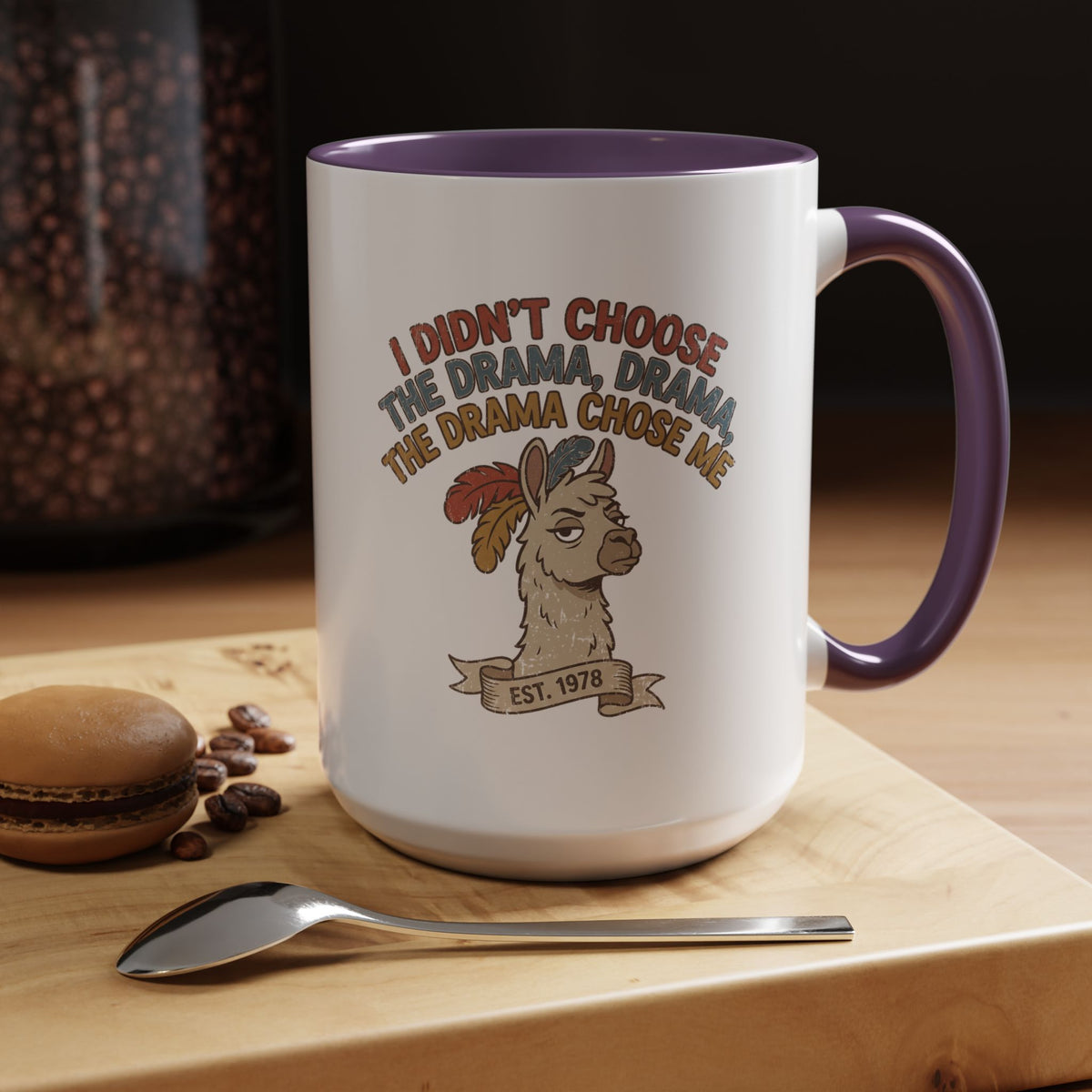 Funny And Witty "The Drama Chose Me" Accent Coffee Mug (11, 15oz)