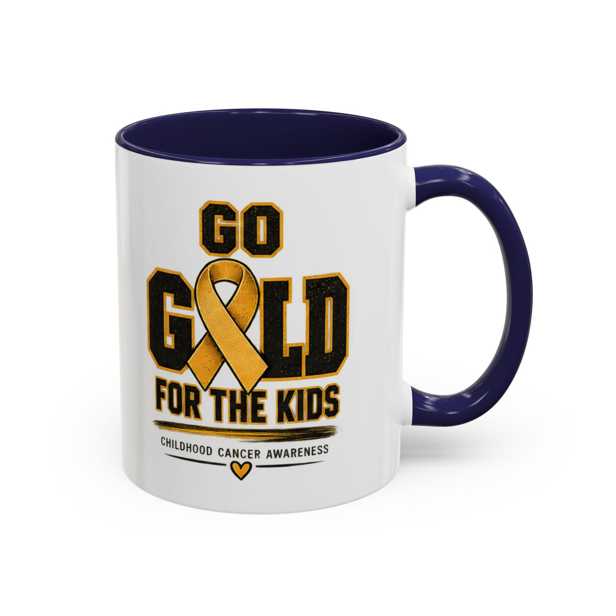 Go Gold For The Kids Accent Coffee Mug — Childhood Cancer Awareness 11/15oz