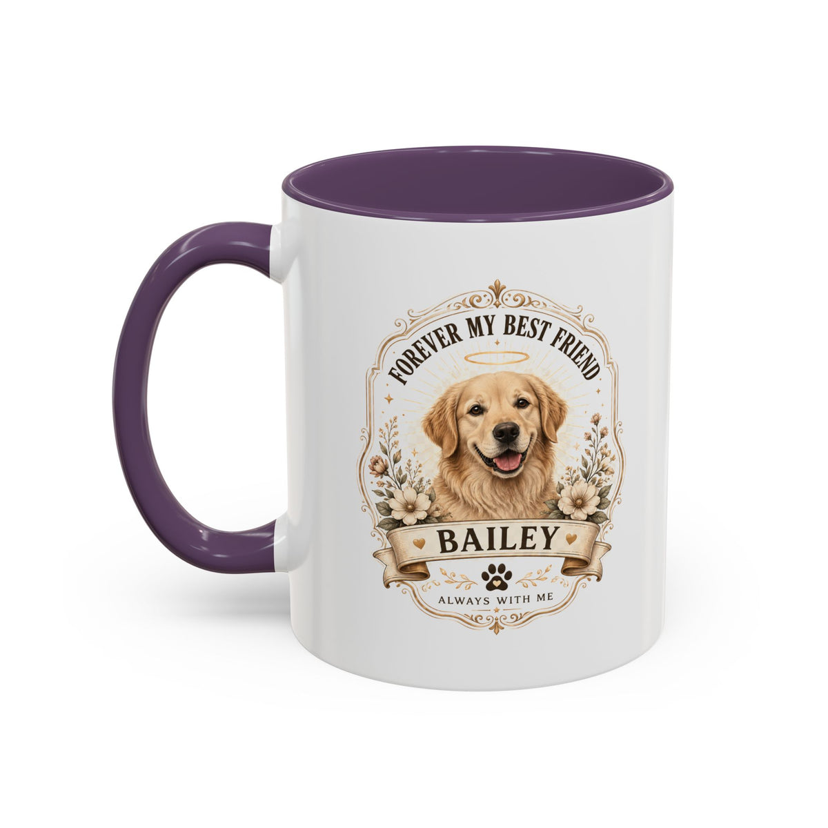 Milo Bailey Dog Dad Mom Dog Memorial Coffee Mug — "Forever My Best Friend" Personalized Golden Retriever
