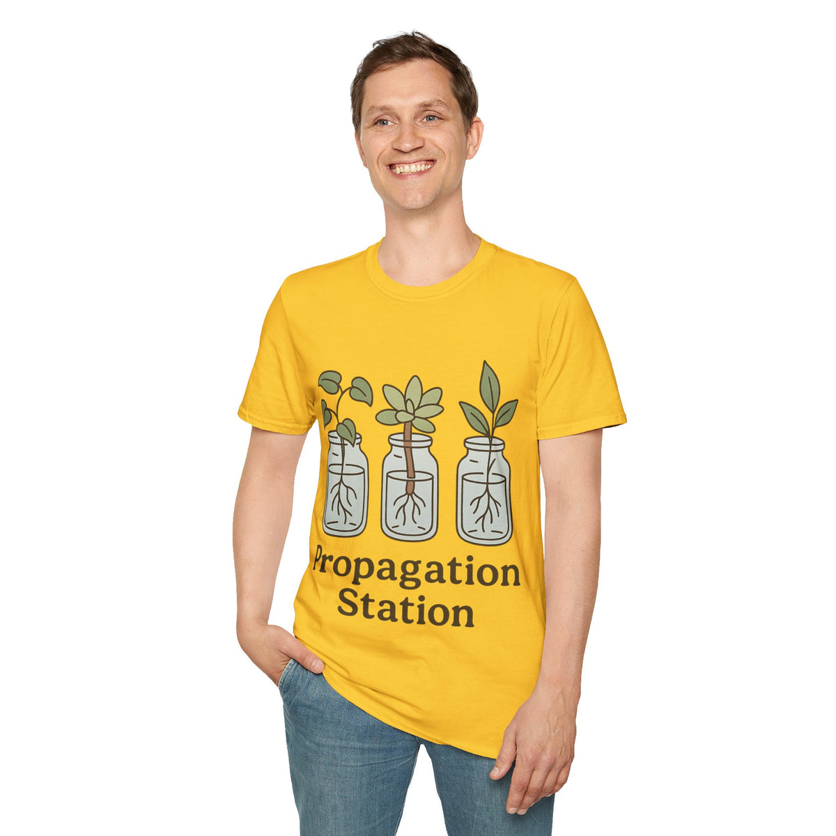 "Propagation Station" Cute Mason Jar Sprout Tee - Aesthetic Botanical Plant Parent White T-Shirt - Trending Now - September 2026