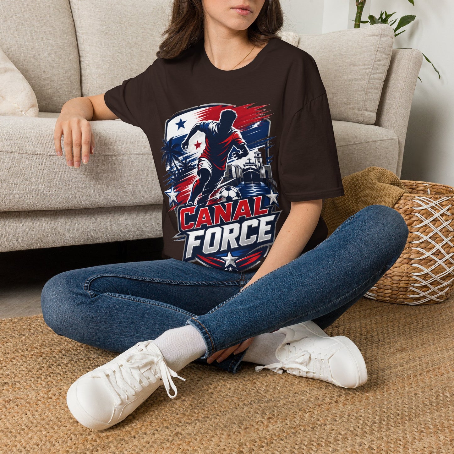 Canal Force Soccer T-Shirt - Patriotic Player Graphic Tee - Panama Shirt