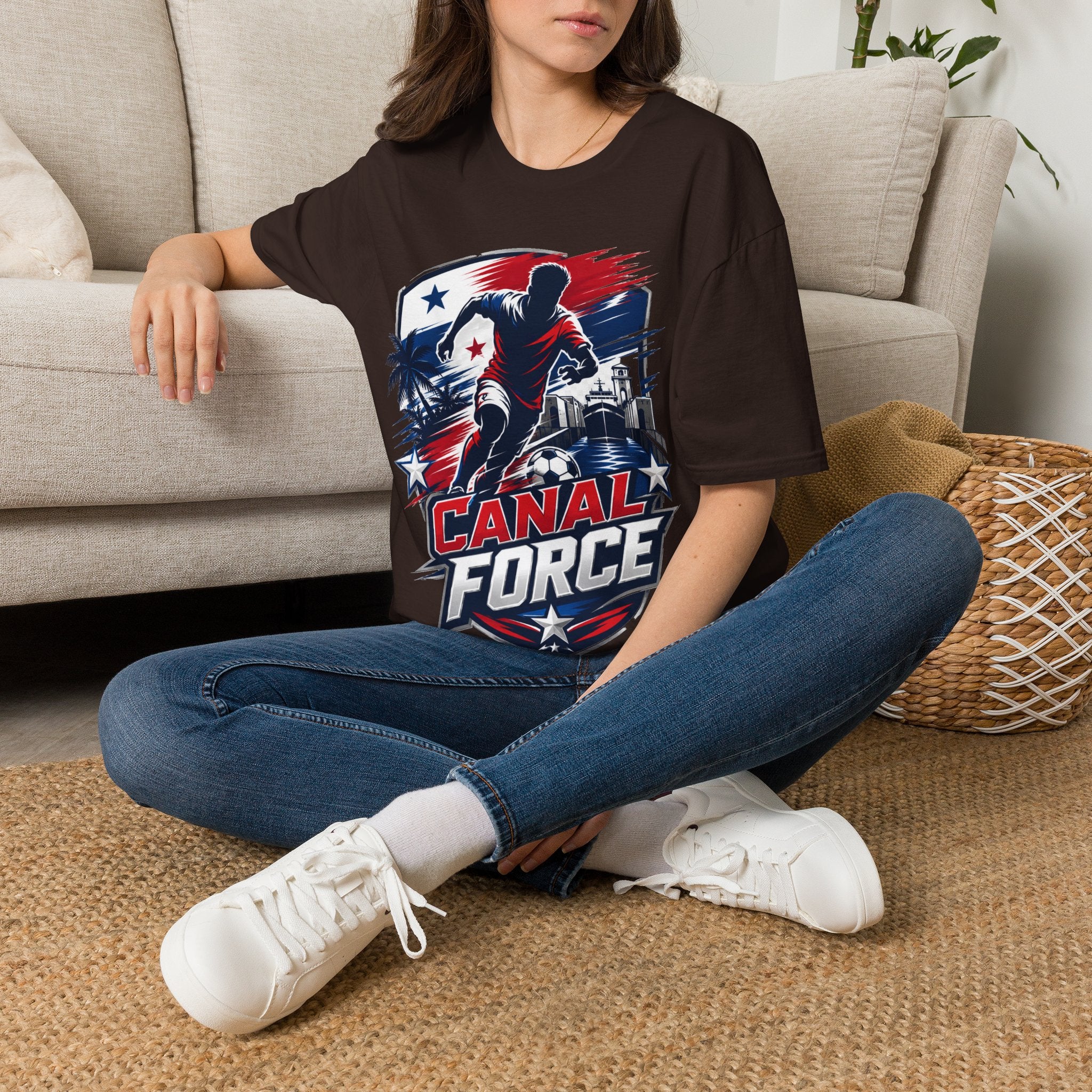 Canal Force Soccer T-Shirt - Patriotic Player Graphic Tee - Panama Shirt