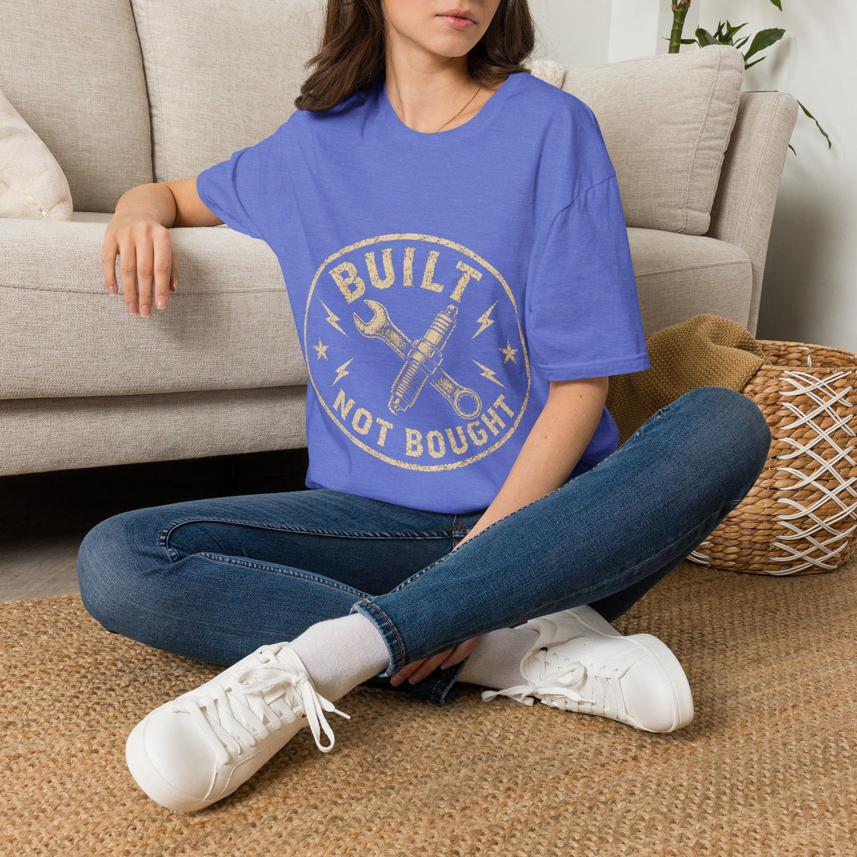 T-Shirt — "Built Not Bought" Vintage Mechanic Graphic