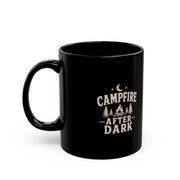 Milo Bailey Dog Dad Mom Campfire After Dark Black Mug — Coffee Cup for Campers & Outdoor Lovers