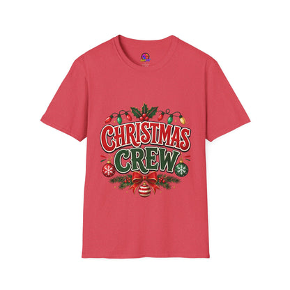 Christmas Crew T-Shirt — Festive Holiday Graphic Tee with Lights & Holly