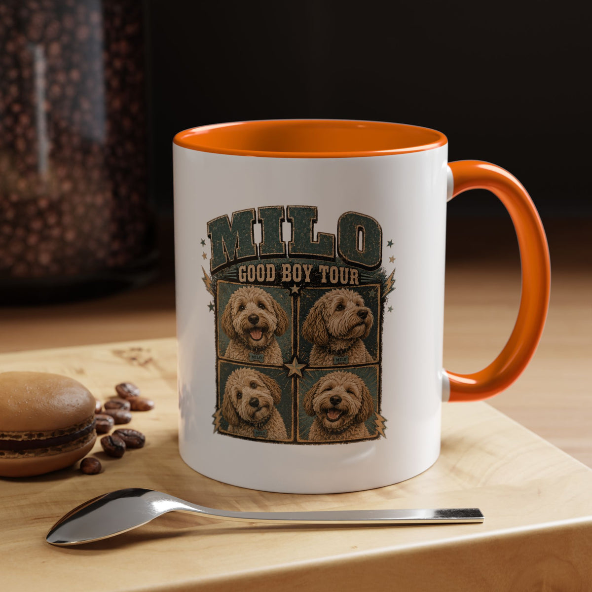 Milo Bailey Dog Dad Mom Milo 'Good Boy Tour' Accent Coffee Mug – Personalized Dog Photo Tribute
