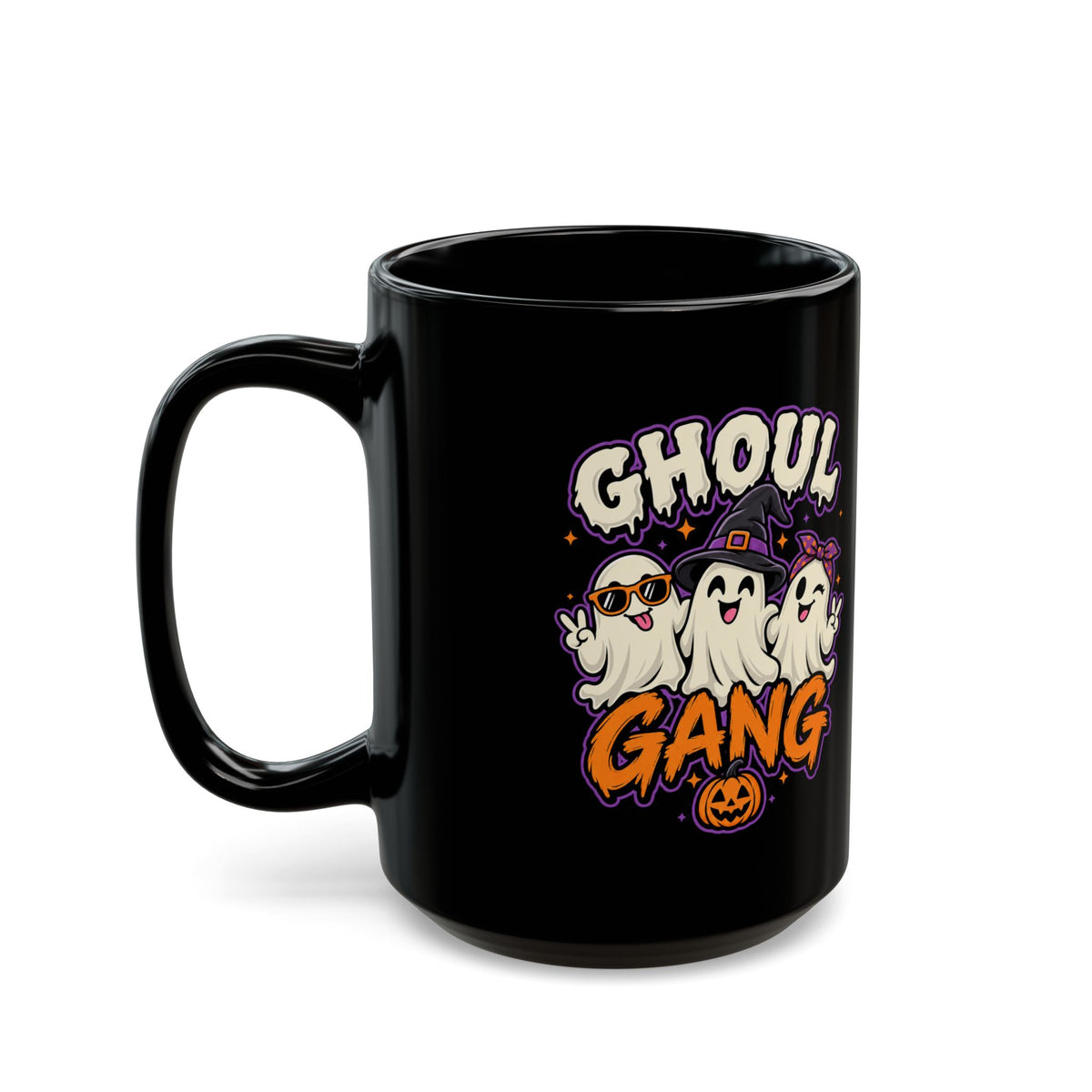 Ghoul Gang Halloween Mug — Cute Ghosts Graphic Coffee Cup (11oz & 15oz)