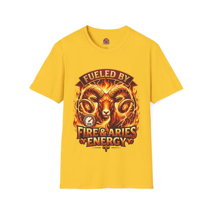 Fueled By Fire & Aries Energy T-Shirt — Zodiac Ram Graphic Tee