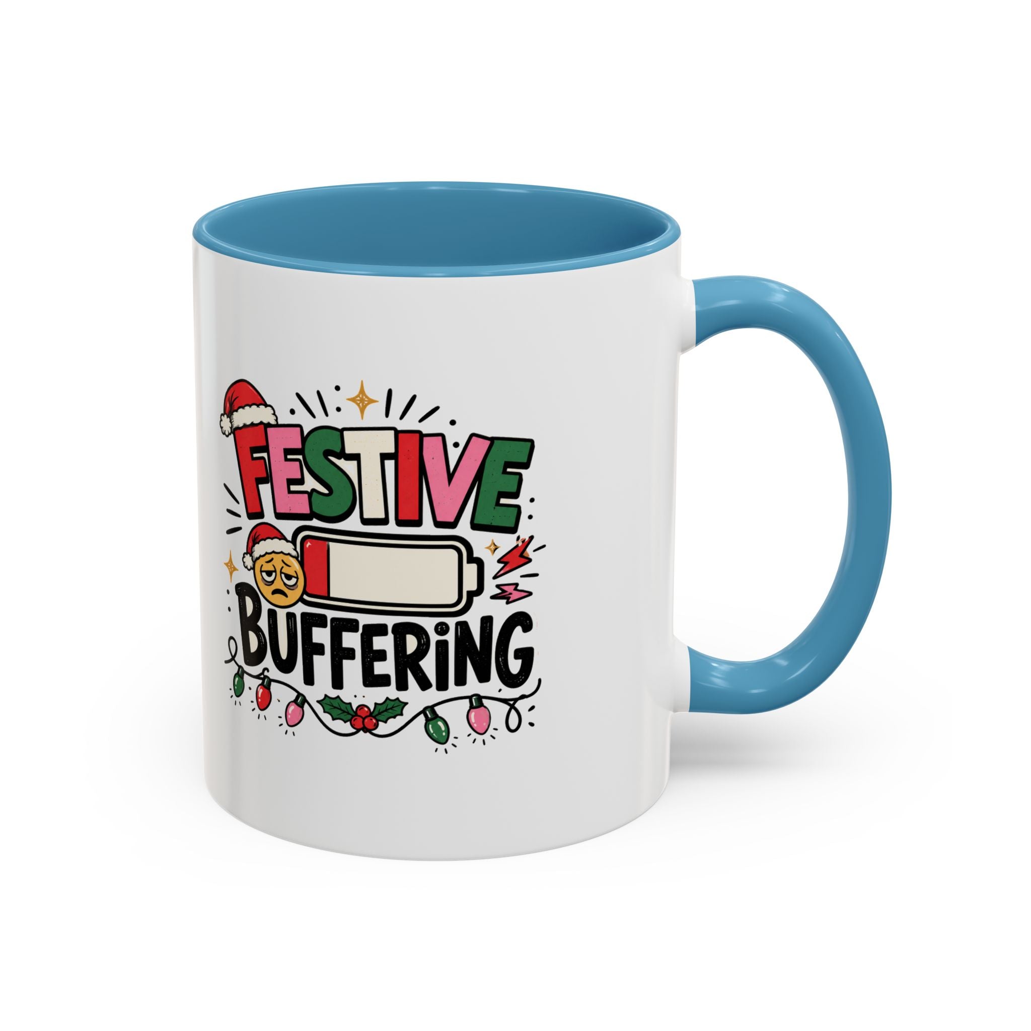 Modern Day Christmas Festive Buffering Mug — Funny Christmas Holiday Coffee Cup (11/15oz)