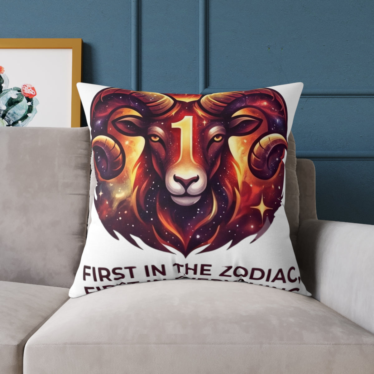 Aries Zodiac Pillow First In The Zodiac First In Everything Square Poly Canvas Pillow