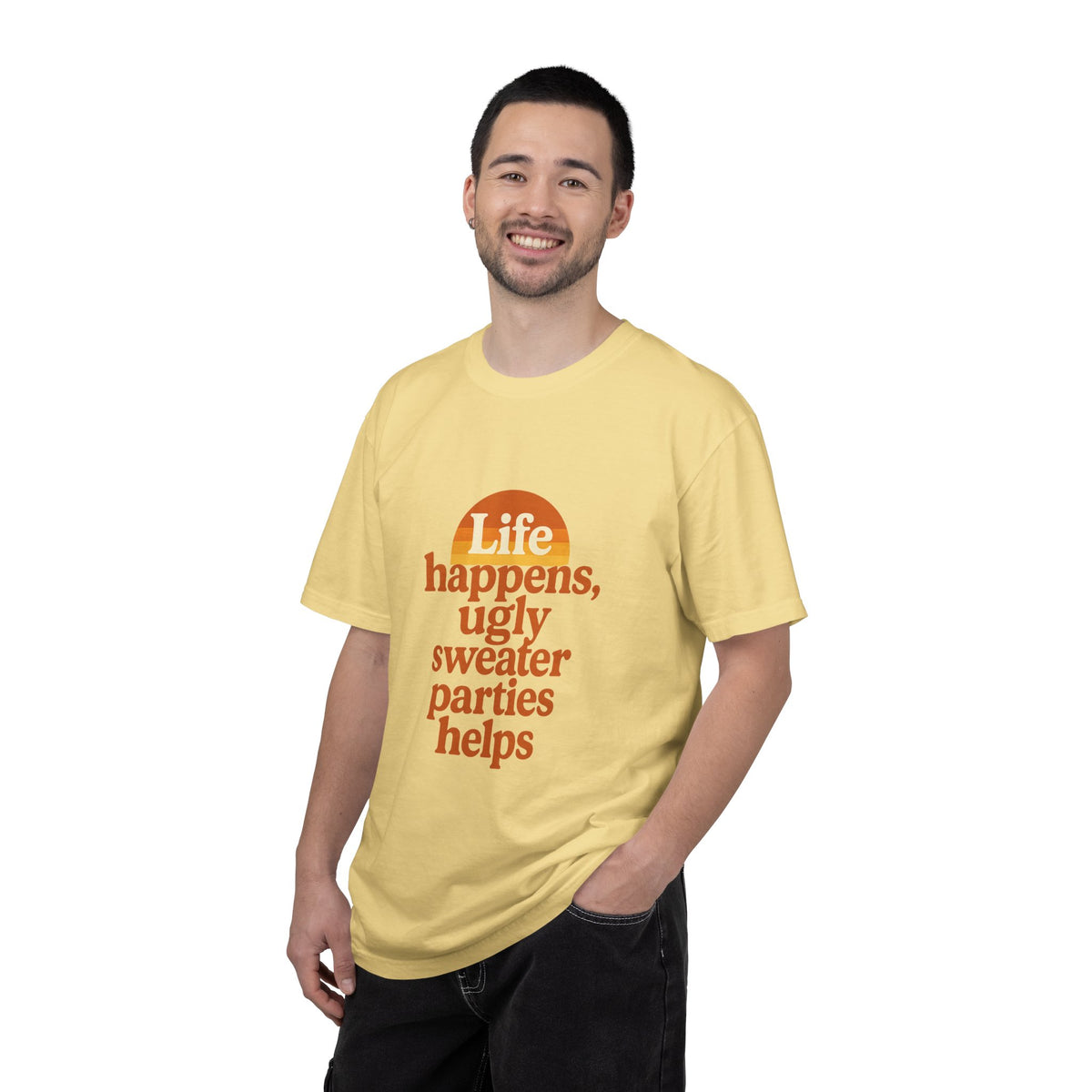 Life Happens Ugly Sweater Parties Helps T-Shirt - Trending Now - October 2026