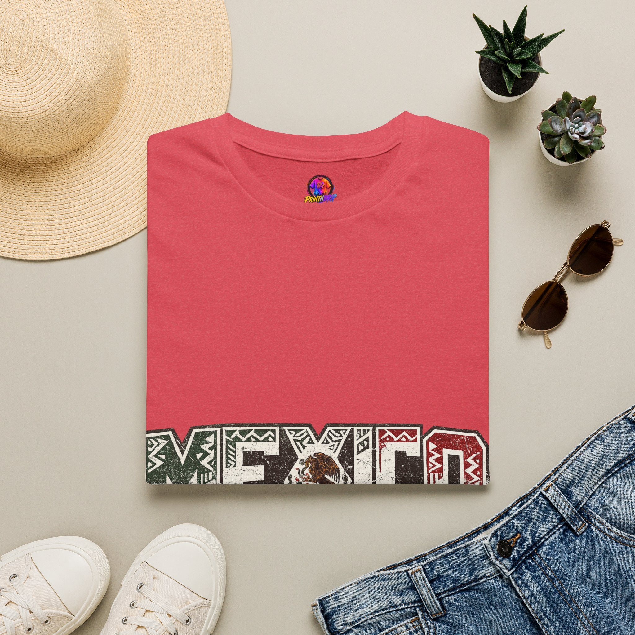 Mexico Pride Graphic T-Shirt — Retro Mexican Flag Design