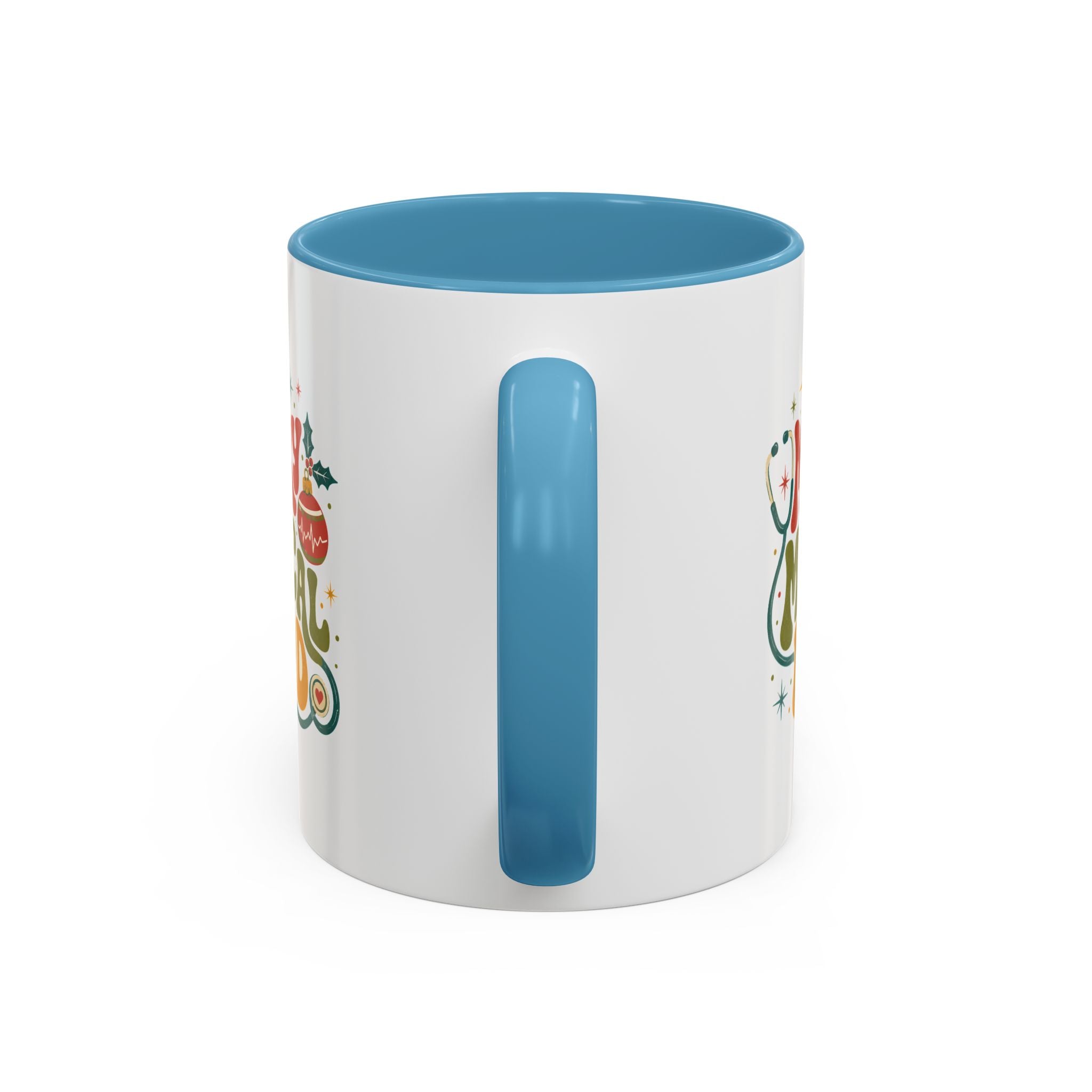 Modern Day Christmas Merry Medical Mood Accent Coffee Mug — Holiday Nurse & Doctor Gift