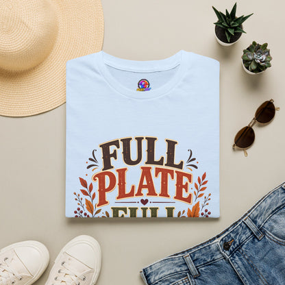 Thanksgiving T-Shirt - "Full Plate Full Heart" Fall Harvest Tee