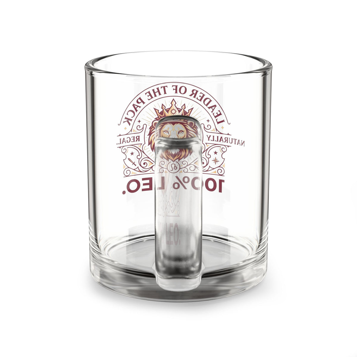 Leo Zodiac Glass Mug — "Leader of the Pack" 100% LEO Coffee Cup