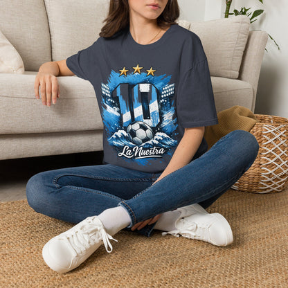Argentina Soccer Fan T-Shirt — 'La Nuestra' #10 Jersey Design