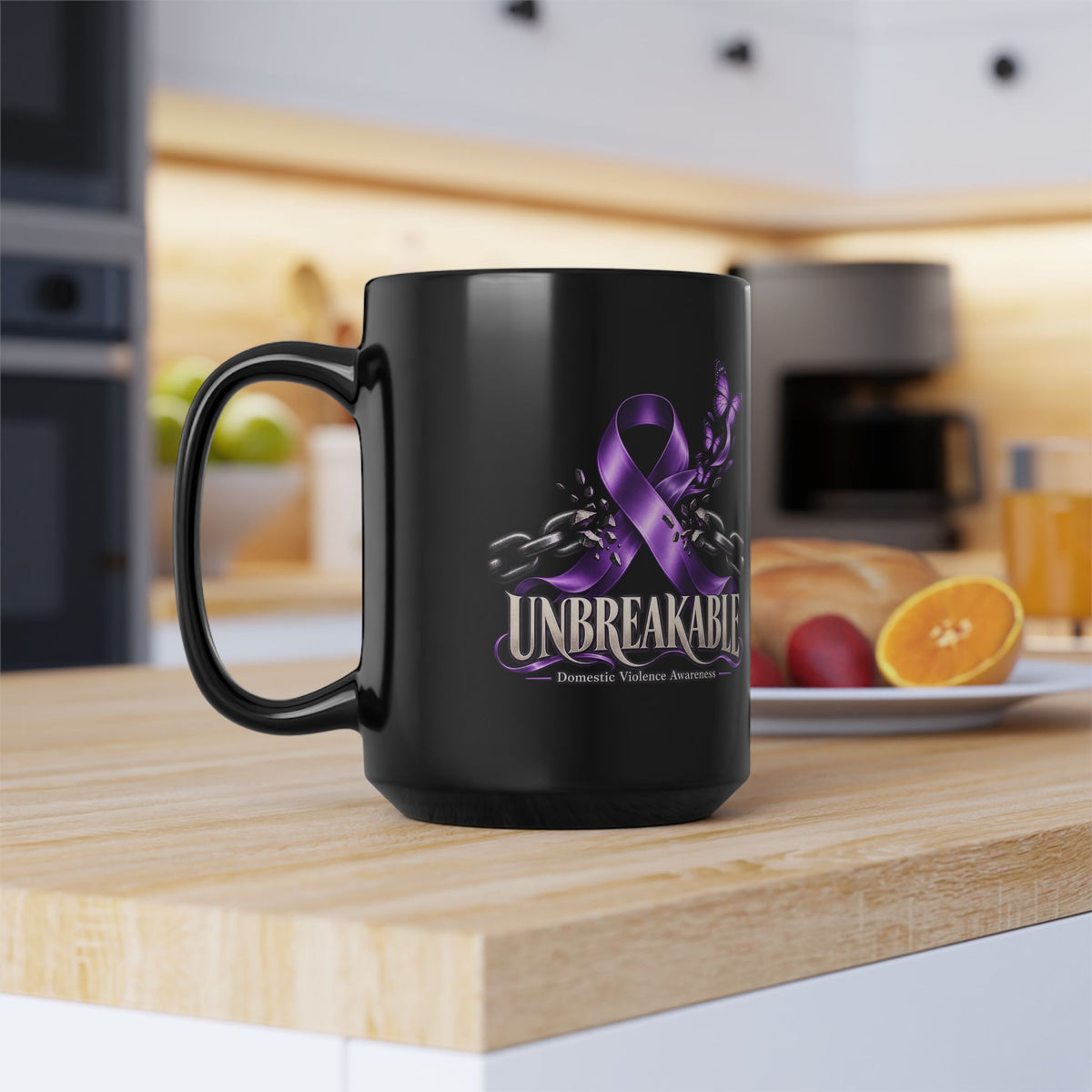 Unbreakable Purple Ribbon Awareness Mug — Domestic Violence Support (11oz & 15oz)