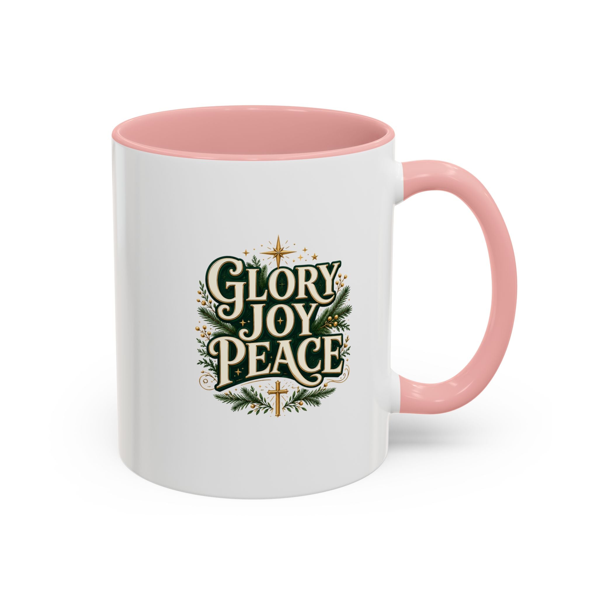 Glory Joy Peace Christmas Coffee Mug - Holiday Scripture Accent Mug