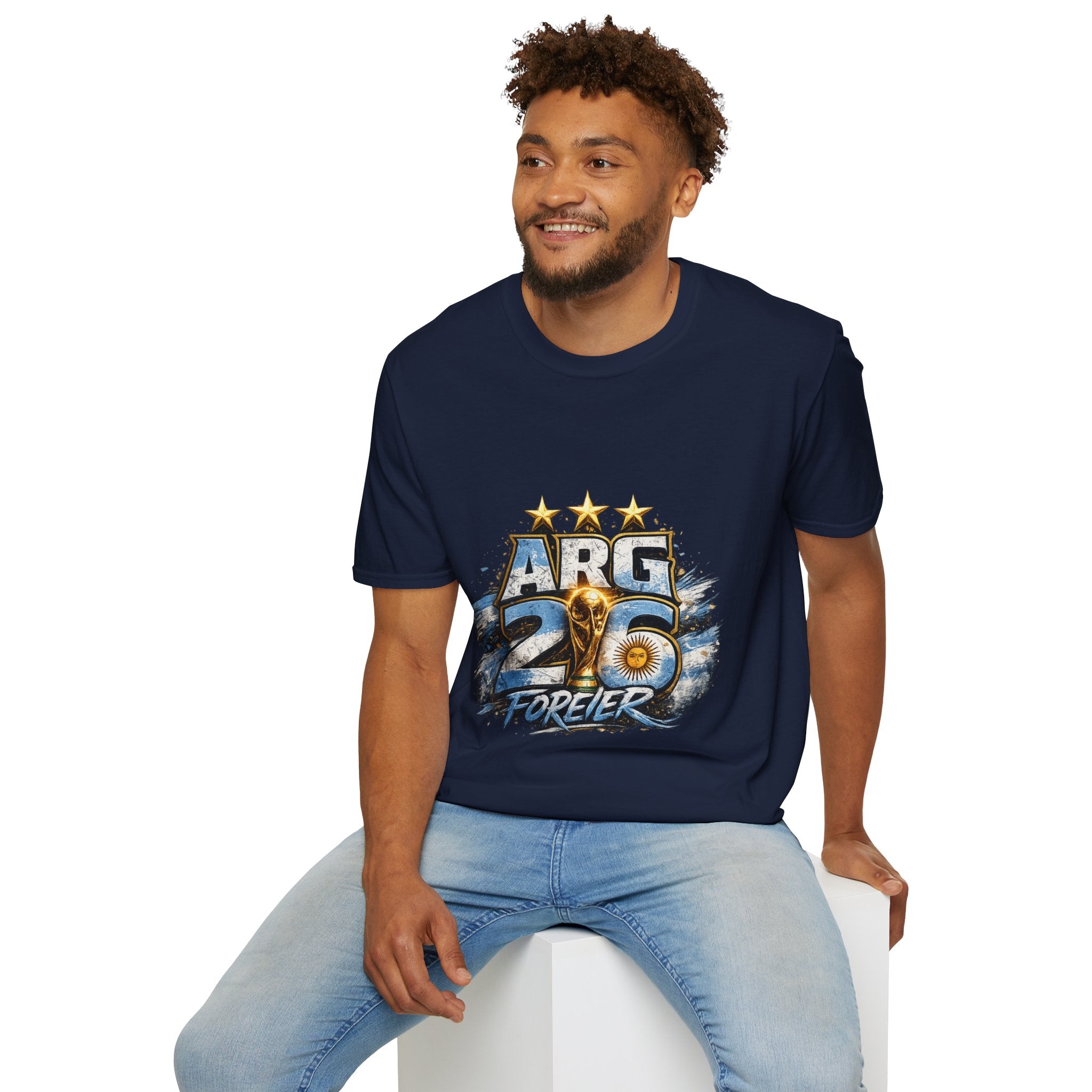 Argentina 26 Forever T‑Shirt — ARG Soccer World Cup 3‑Star Fan Tee