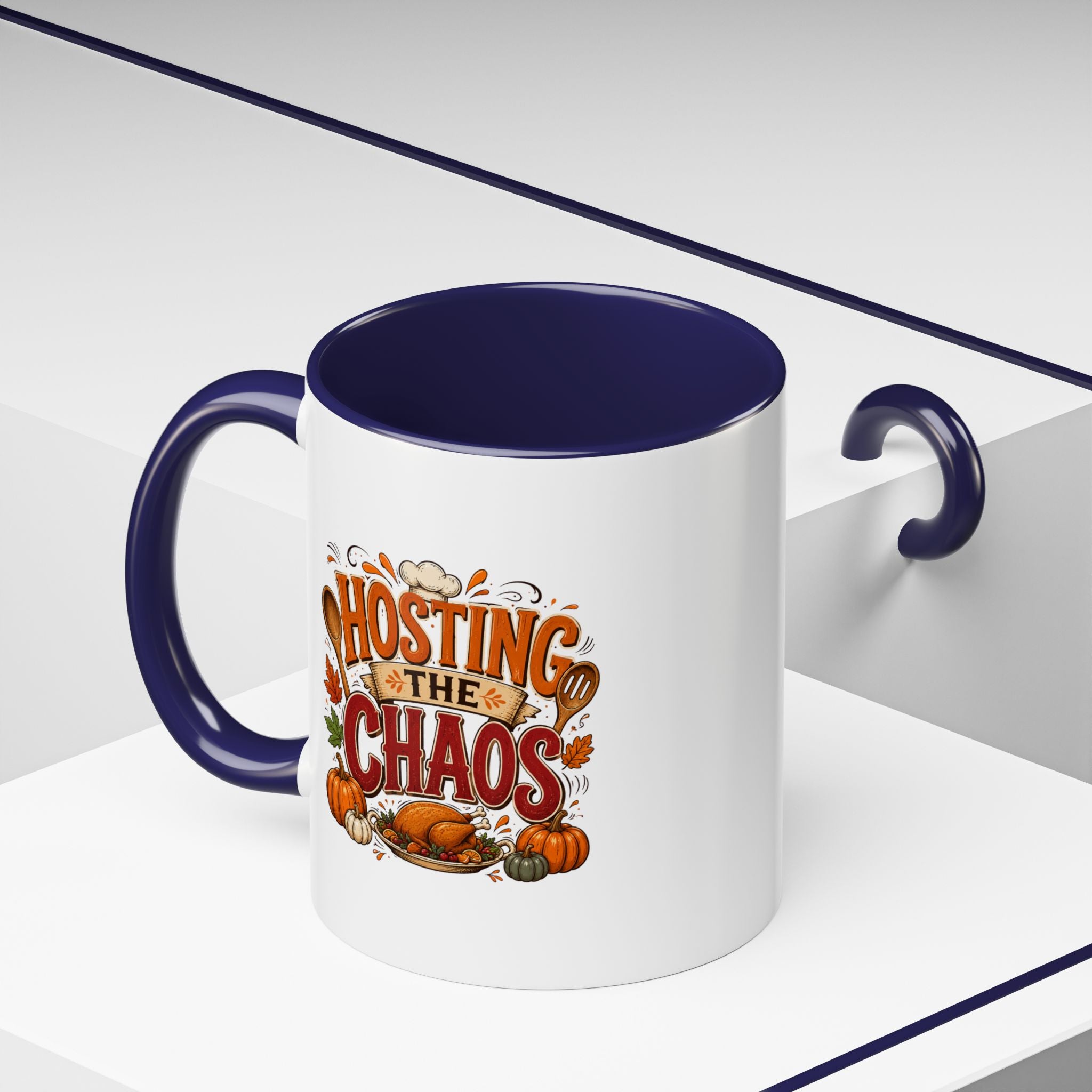 Thanksgiving Mug Hosting the Chaos Accent Coffee Mug — Thanksgiving Pumpkin Fall Kitchen Gift
