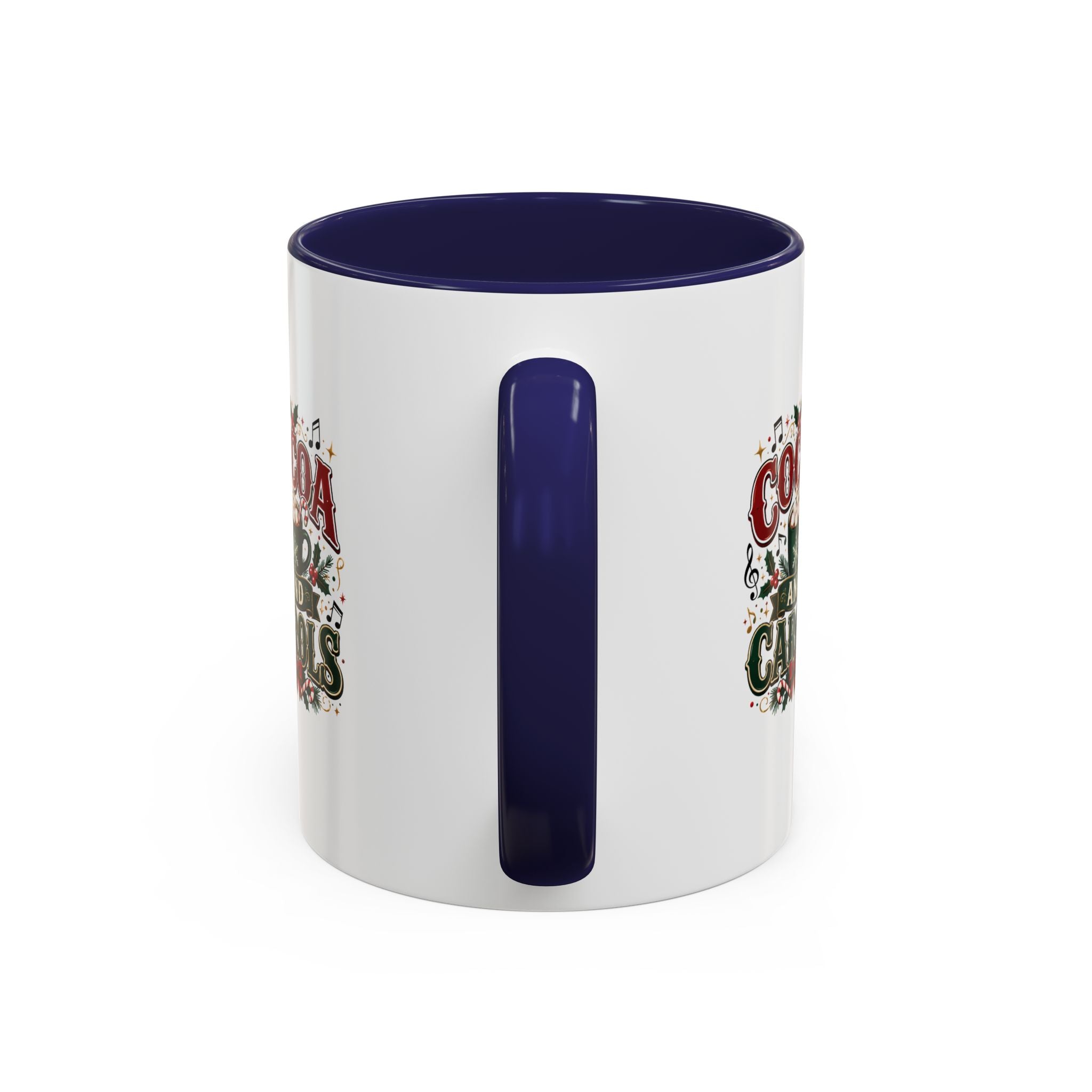 Cocoa and Carols Accent Coffee Mug — Holiday Christmas Cocoa Mug