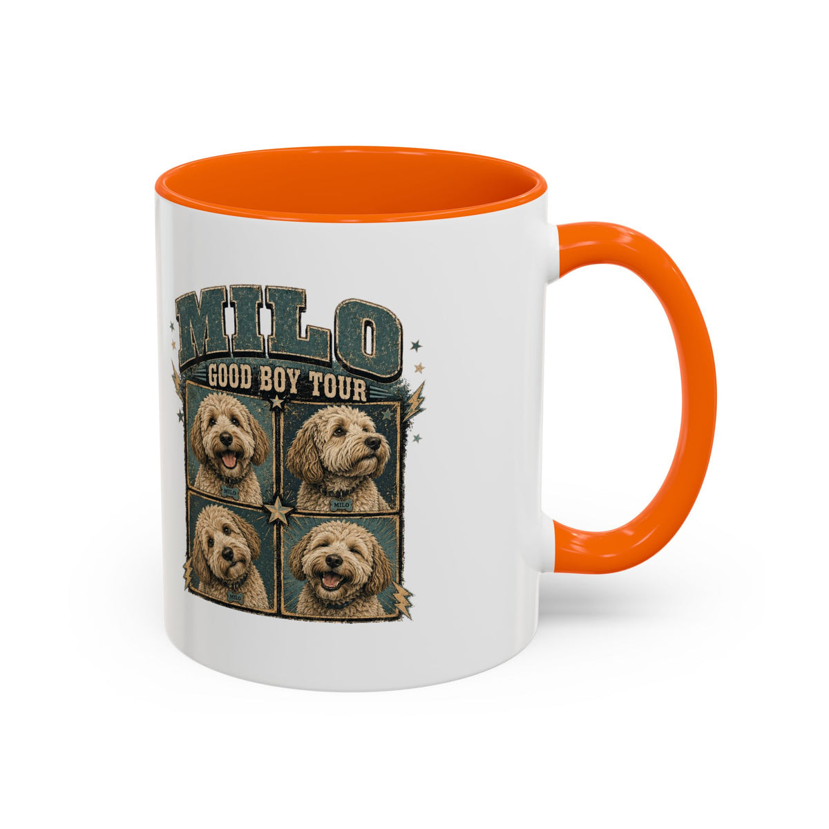 Milo Bailey Dog Dad Mom Milo 'Good Boy Tour' Accent Coffee Mug – Personalized Dog Photo Tribute