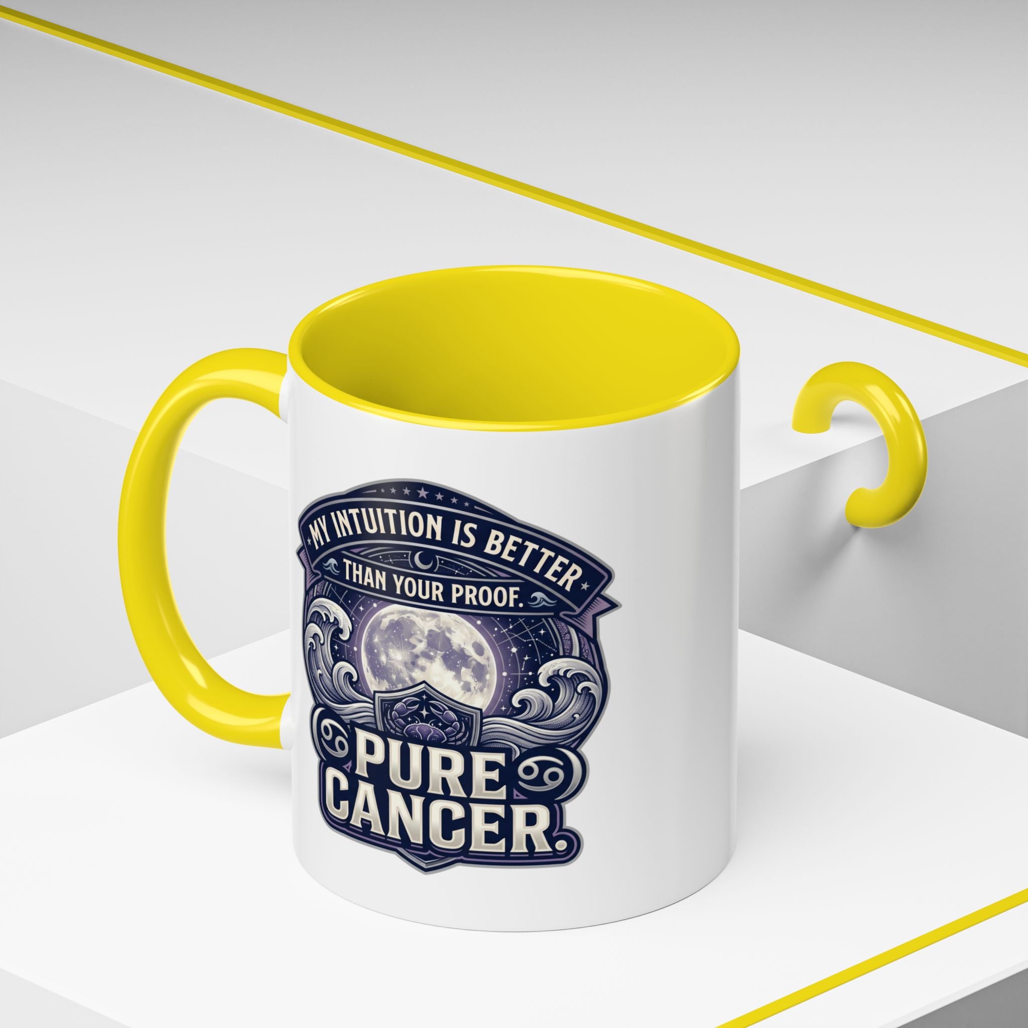 Accent Coffee Mug — 'My Intuition Is Better Than Your Proof' Pure Cancer Novelty Mug (11/15oz)