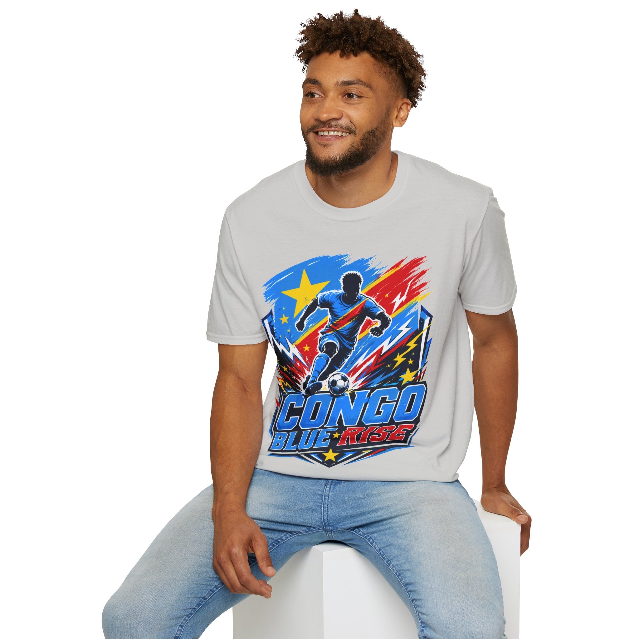 Congo Soccer T-Shirt — Congo Blue Rise Football Fan Tee