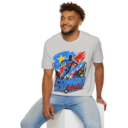 Congo Soccer T-Shirt — Congo Blue Rise Football Fan Tee