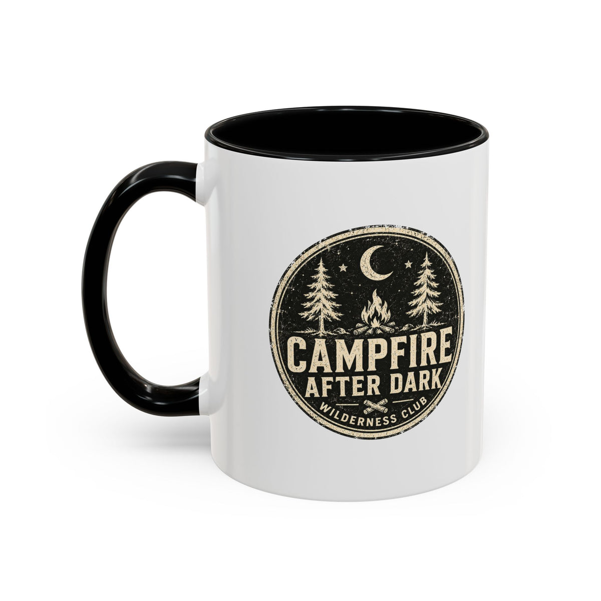 Milo Bailey Dog Dad Mom Campfire After Dark Accent Coffee Mug — Rustic Camping Coffee Cup