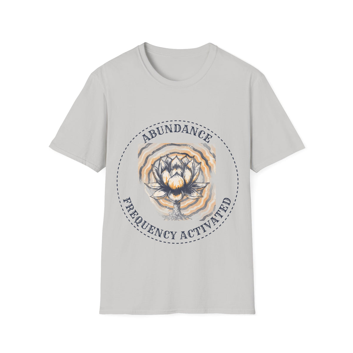 Abundance Frequency Activated Lotus Badge Tee - Spiritual Manifestation Graphic T-Shirt - Trending Now - September 2026