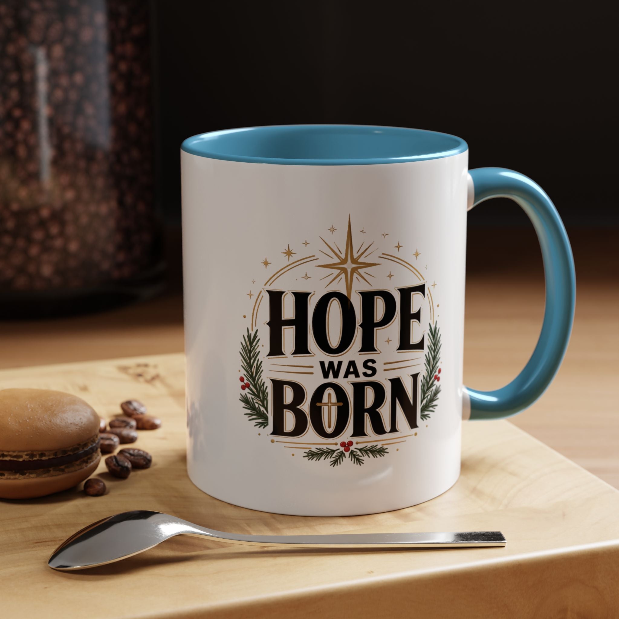 Christmas Hope Was Born Christmas Coffee Mug — Festive Holiday Holiday Prayer Mug