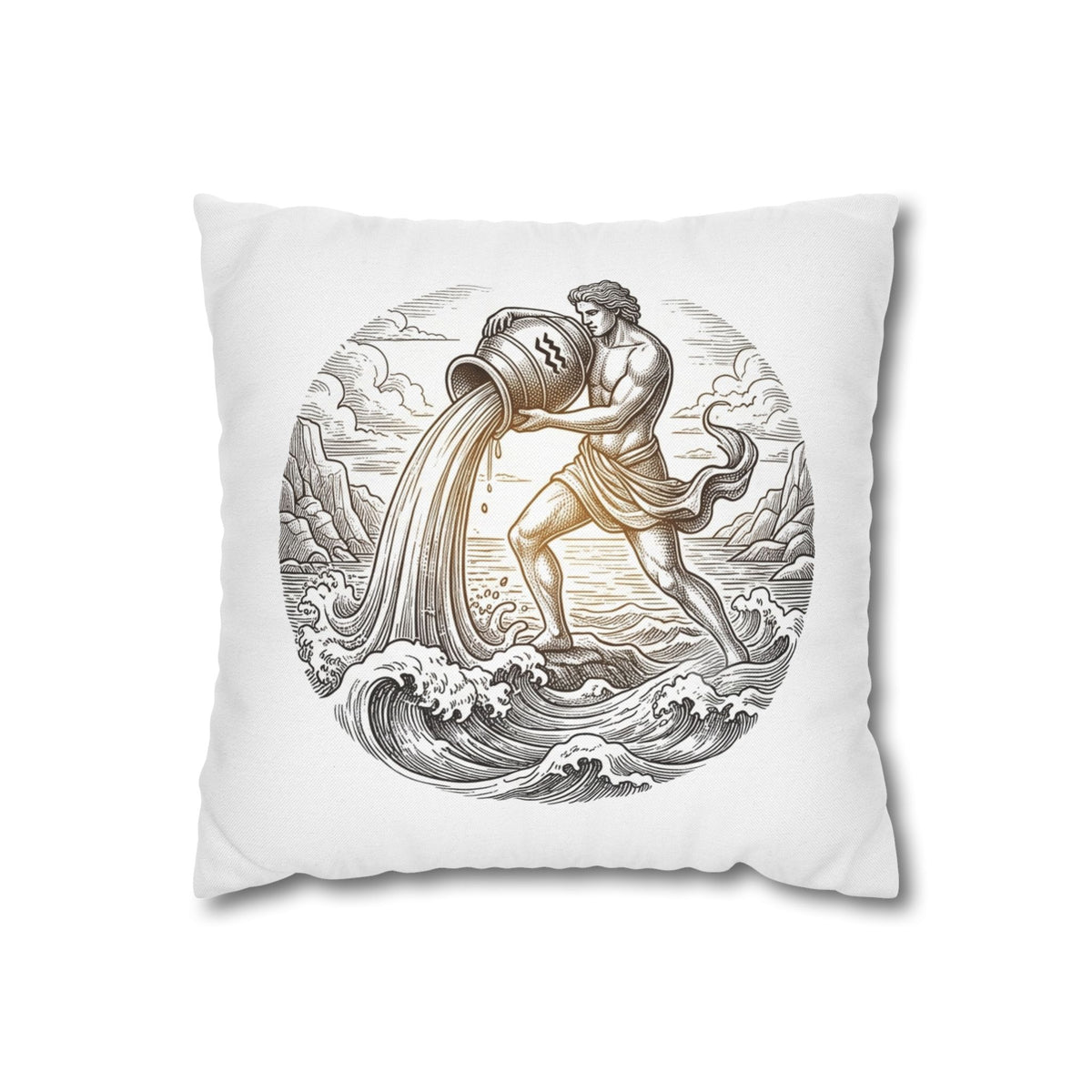 Aquarius Zodiac Throw Pillowcase — Astrology Decorative Pillow Cover