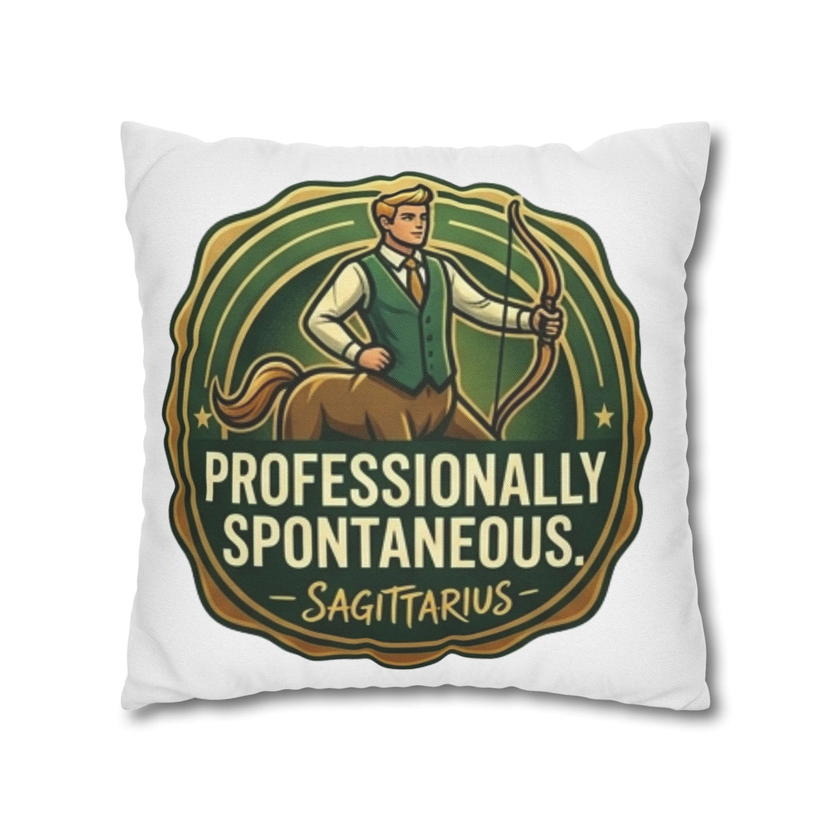Sagittarius Pillowcase — "Professionally Spontaneous" Zodiac Decor
