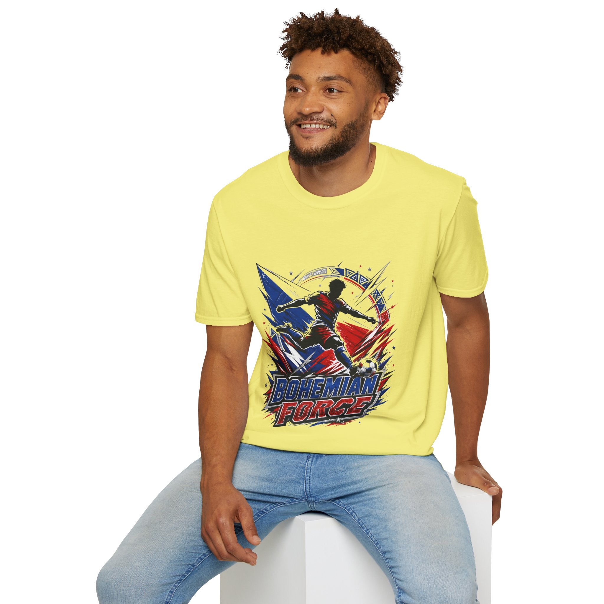 Czechia Bohemian Force Graphic T‑Shirt — Energetic Soccer Player Silhouette