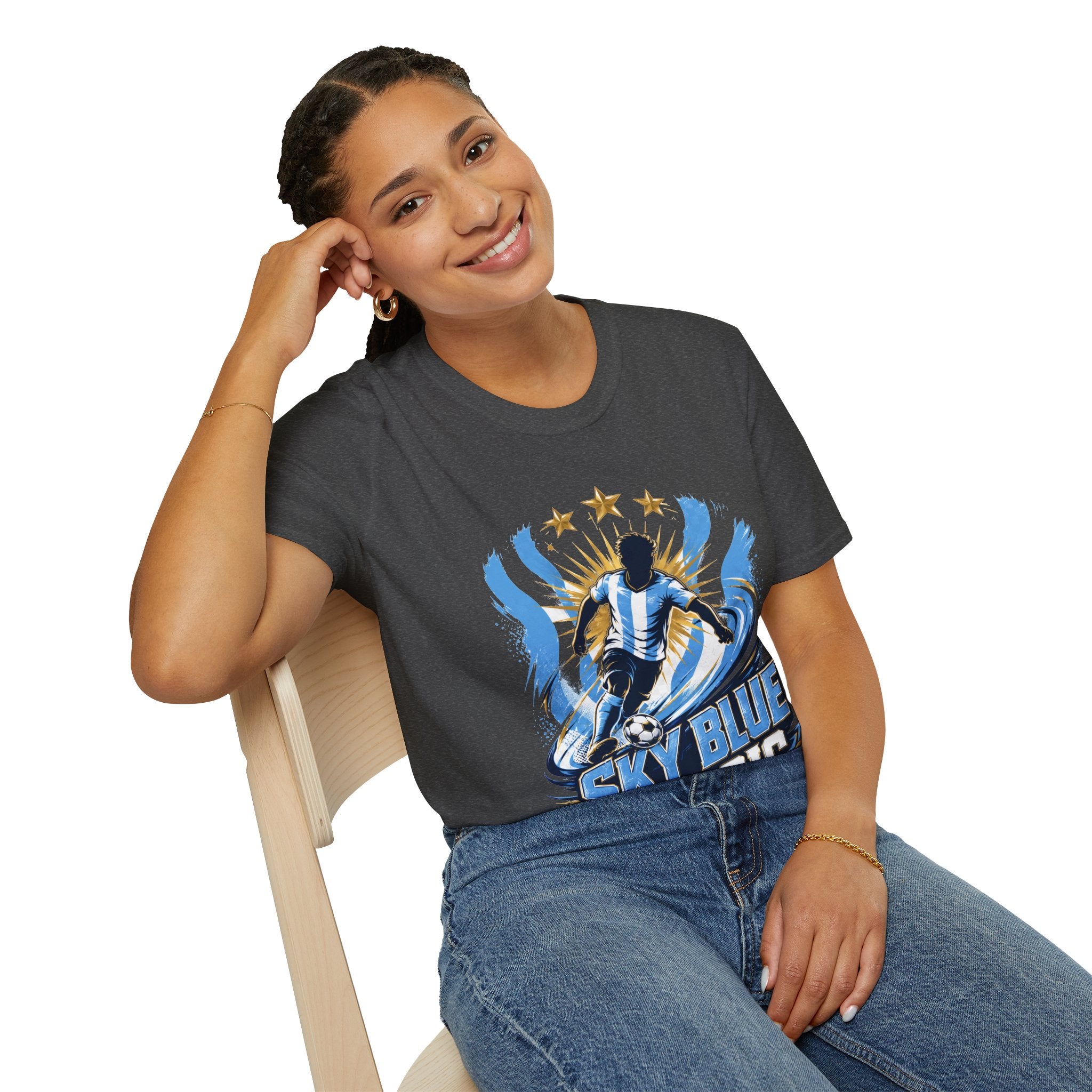 Argentina Sky Blue Magic Soccer T-Shirt — Argentinian Football Player Graphic Tee