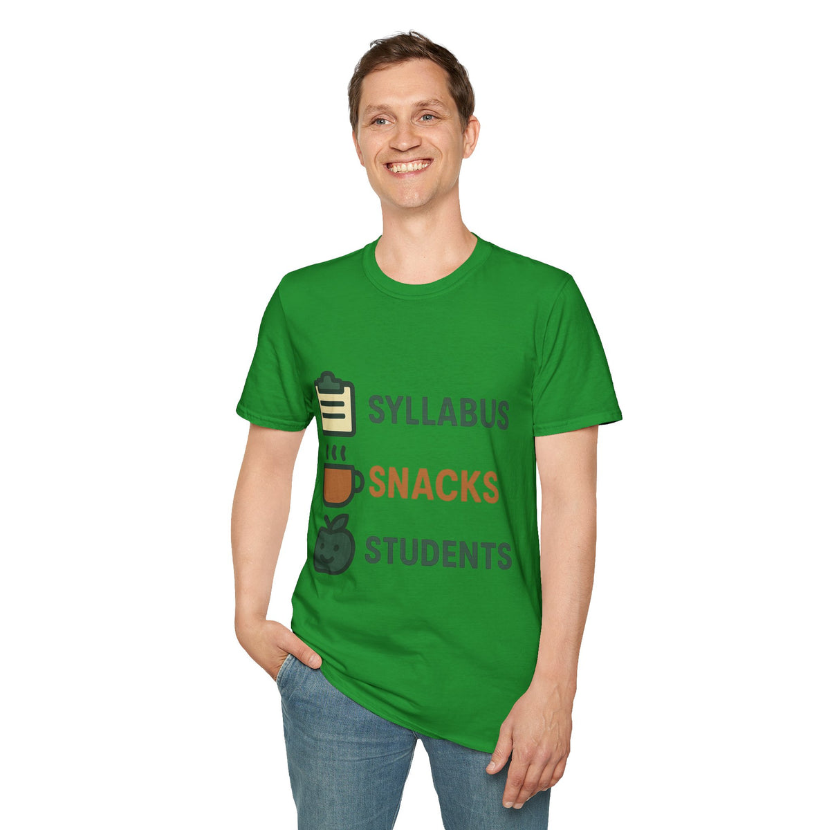 Syllabus Snacks Students Graphic Tee — Funny Teacher & Student Back-to-School T-Shirt - Trending Now - August 2026